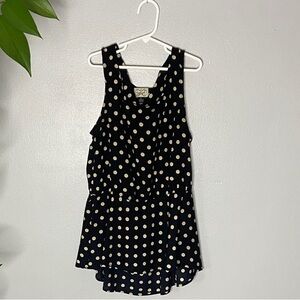 Eyelash Couture Black and Cream Polka Dot Top